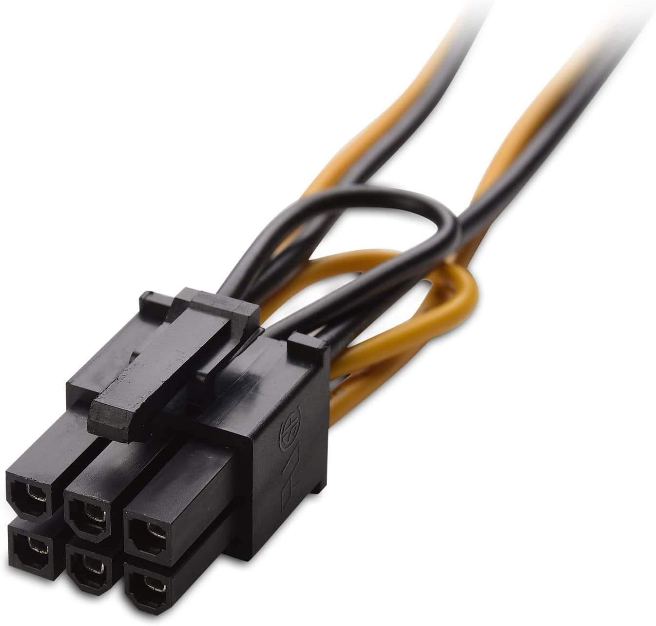 HRTGFD-6 Pin PCIe to Dual SATA 15 Pin Male Power Cable, 2X 15-Pin SATA Male to 6 Pin PCI-Express Female Video Card Power Adapter Cable (20CM/8inch)