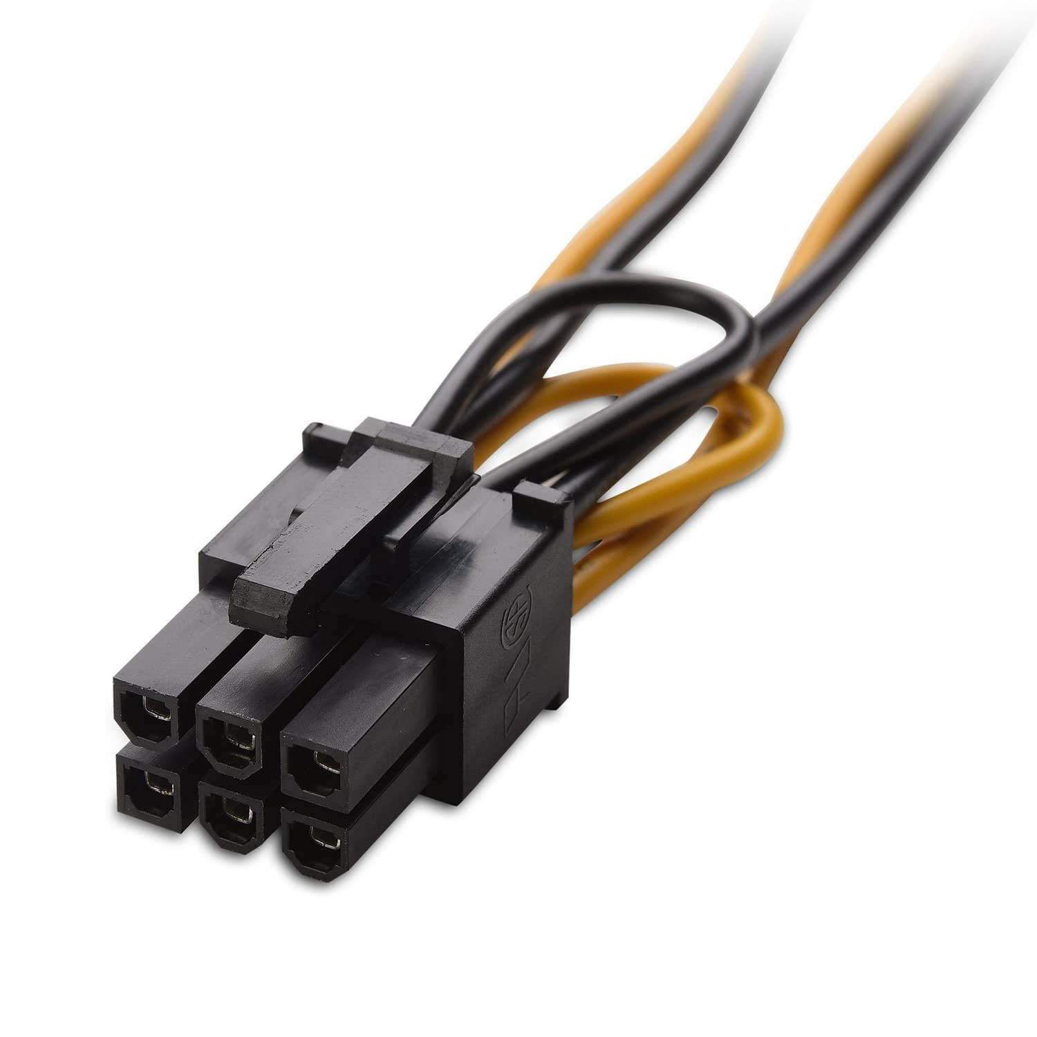 HRTGFD-6 Pin PCIe to Dual SATA 15 Pin Male Power Cable, 2X 15-Pin SATA Male to 6 Pin PCI-Express Female Video Card Power Adapter Cable (20CM/8inch)
