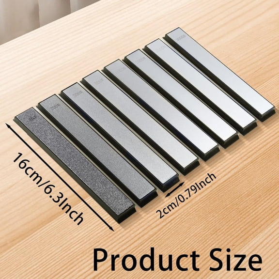 HRTGFD-8 PCS Diamond Knife Sharpening Stones, Diamond Whetstone with a Non-Slip Base, Professional Whetstone Set for Kitchen, 80/200/500/800/1000/1500/2000/3000 Grit Knife Sharpener