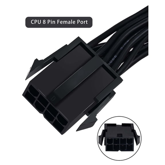 HRTGFD-8 Pin to 4 Pin CPU Power Adapter, CPU 8 Pin ATX 4 Pin Male Converter Extension Cable for Motherboard 9.5-inch(24cm)