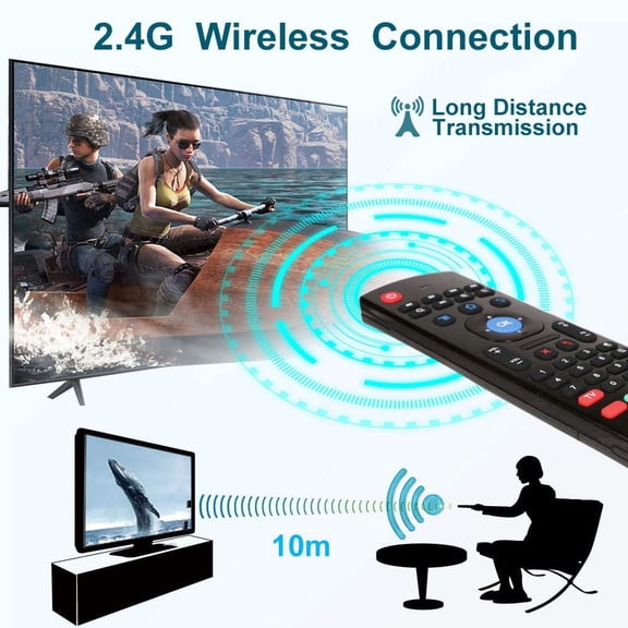 HRTGFD-Air Mouse Remote, Rock&Rown MX3 Pro 2.4G Android Box Remote with Mini Wireless Keyboard,Compatible for Android TV/Box/IPTV/Android Projector/HTPC/Xbox/Raspberry Pi