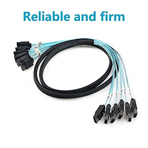 HRTGFD-Cablecc Internal 6 SATA 7pin to 6 SATA 7pin Target SSD Hard Disk 6Gbps Data Server Raid Cable
