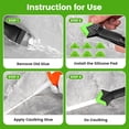 thumbnail image 1 of HRTGFD-Caulking Tool 5 in 1 Silicone Caulking Grout Removal Sealant Finishing Tool with Grout Scraper, 6 Exchange Silicone Pads, Adhesive Residue Scraper Seam Repair Kit for Kitchen Bathroom, 1 of 4
