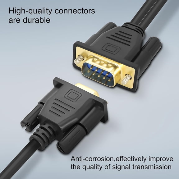 HRTGFD-DB9 Y Splitter Adapter Cable DB 9Pin 1 Male to 2 Female RS232 Extension Cord Wire Straight Through Serial D-Sub Port for Connecting PC Digital Machine Tools-50CM (1 Male to 2 Female)