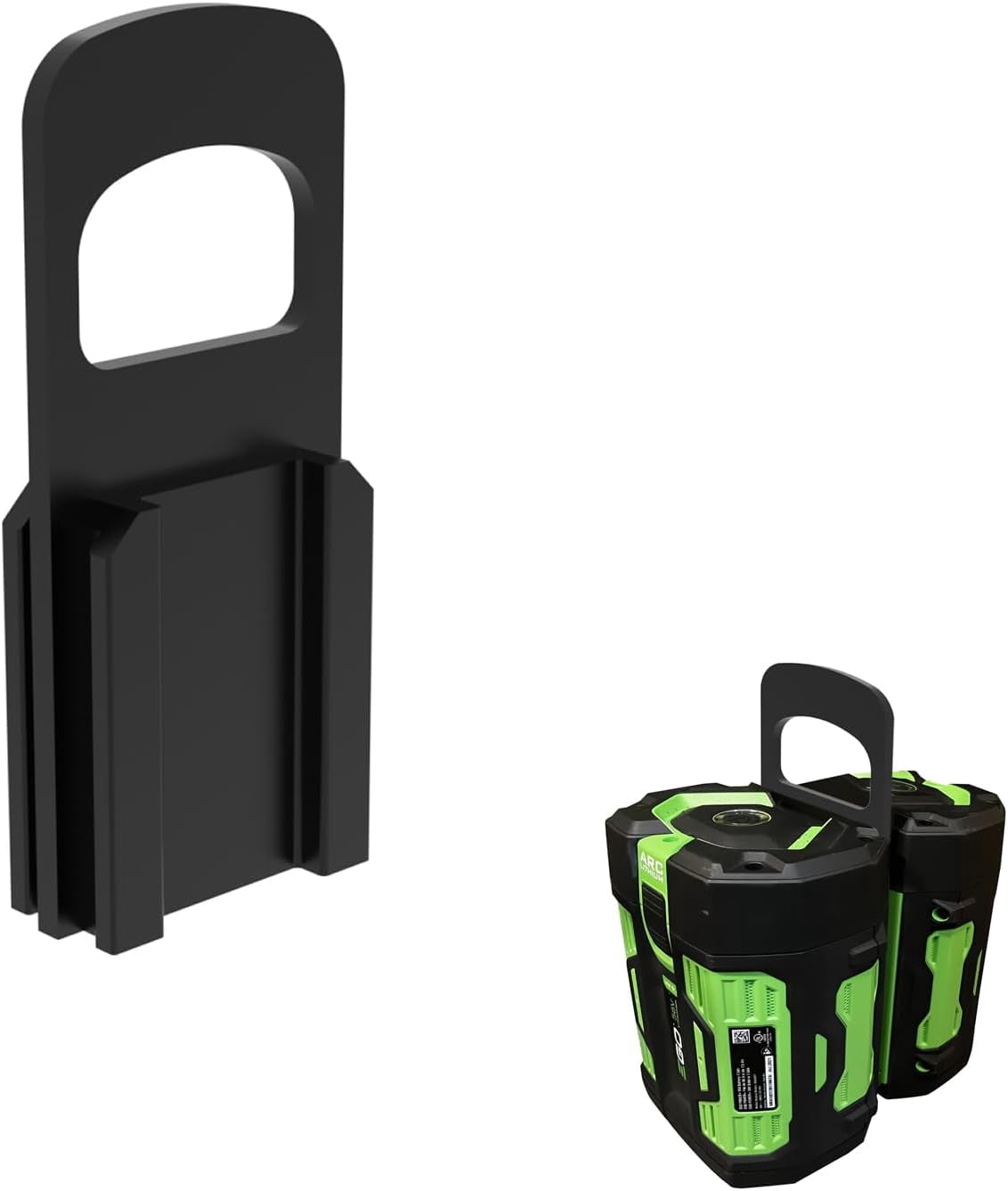 HRTGFD-Double Battery Holder for E.G.O 56V Power Tools - Secure 2-Battery Carrier Compatible with E.G.O Lithium-Ion Batteries