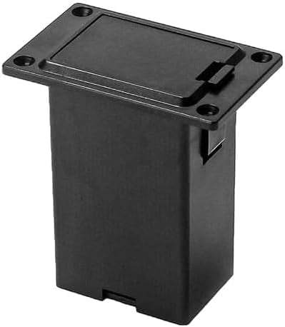 HRTGFD-Electric Guitar and Bass 9V Battery Case Holder - Black Battery Compartment for Active Pickup Systems, Durable Replacement Box for Guitar Parts and Musical Accessories