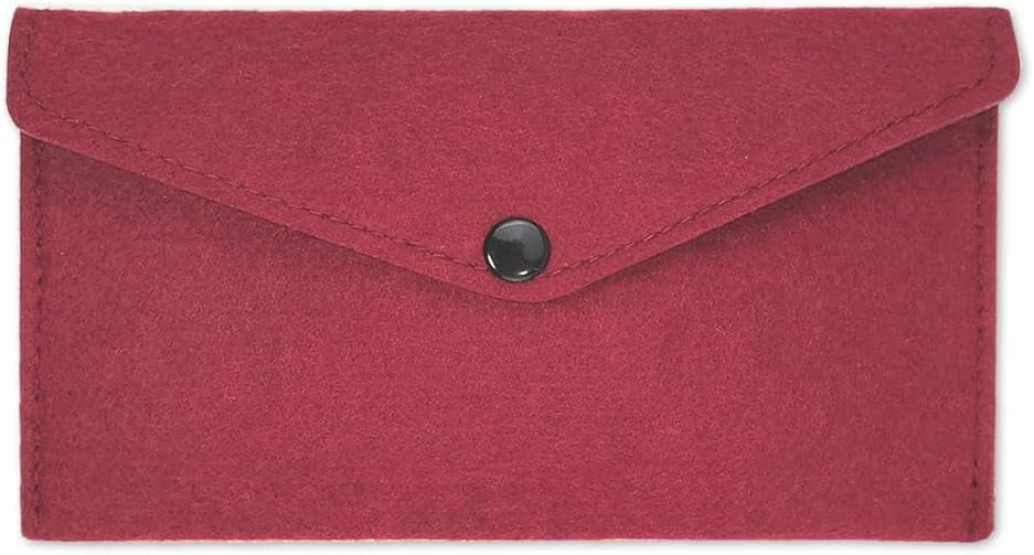 HRTGFD-Felt Cellphone Sleeve Case Pouch - Protective Protected Case Wallet Pouch Pocket Holder Bag for Cell iPhone Cards Cash Pens Sunglasses Portable Battery Earphone Charger for Women Men - WineRed