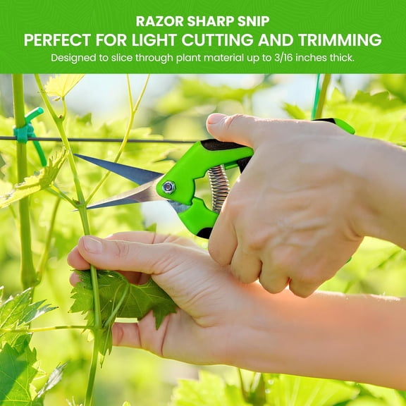 HRTGFD-GARDEN GURU Razor Sharp Snip  Professional Garden Pruning Shears Trimmers Scissors  Super Sharp Micro-Tip Precision Stainless Steel Blades - Easy on Arthritic Hands - Soft Ergonomi