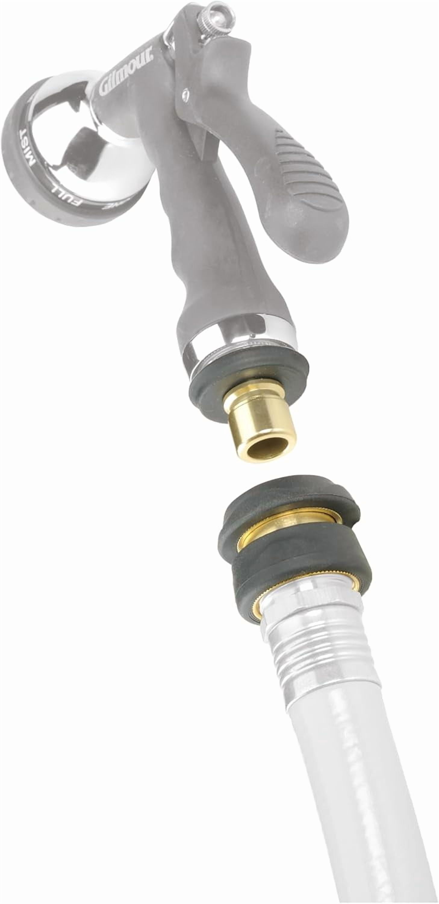 HRTGFD-Gilmour 2pc Hose Connector Set, Brass Garden Hose Quick Connect Fittings for Hoses, Nozzles and Sprinklers