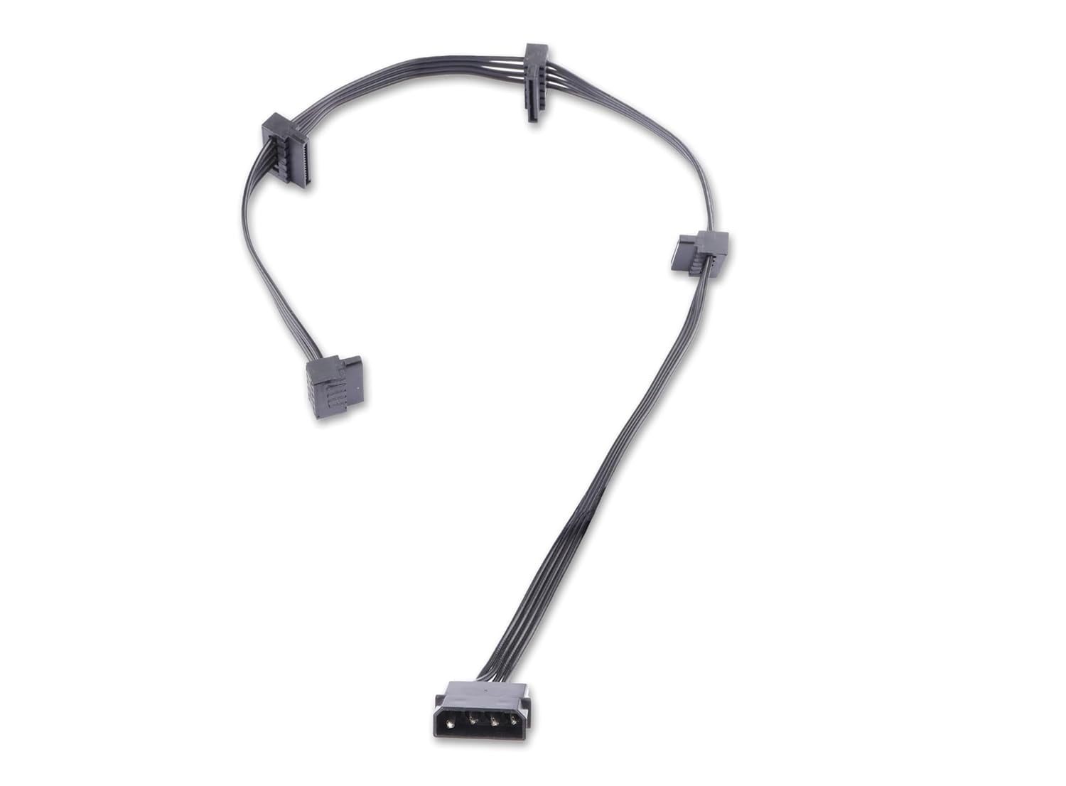 HRTGFD-IDE Molex 4 PIN Male to 4 x SATA 15 PIN Female Expansion Power Cable 20.8in 18AWG Tinned Copper - for PC/NAS/Server Mechanical Hard Drives/SSDs