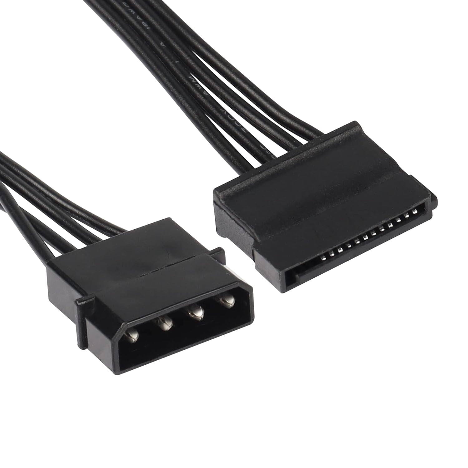 HRTGFD-IDE to SATA Power Splitter Cable, LP4 4 Pin Male to 5 SATA Female Power Extension Hard Drive Cable,for HDD SSD and Optical Drives 18AWG-24cm
