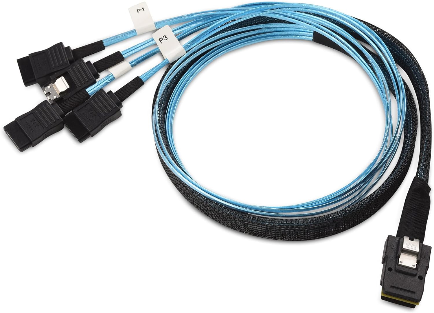 HRTGFD-Internal Mini SAS to SATA Cable 3.3 Feet (SFF-8087 to SATA Forward Breakout)