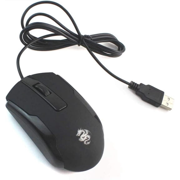 HRTGFD-Left Handed Mouse Logo Laser Engraving and Matte Process 800 DPI Resolution 3D Button Plug and Play Mini USB Wired Mouse Suitable for Laptop