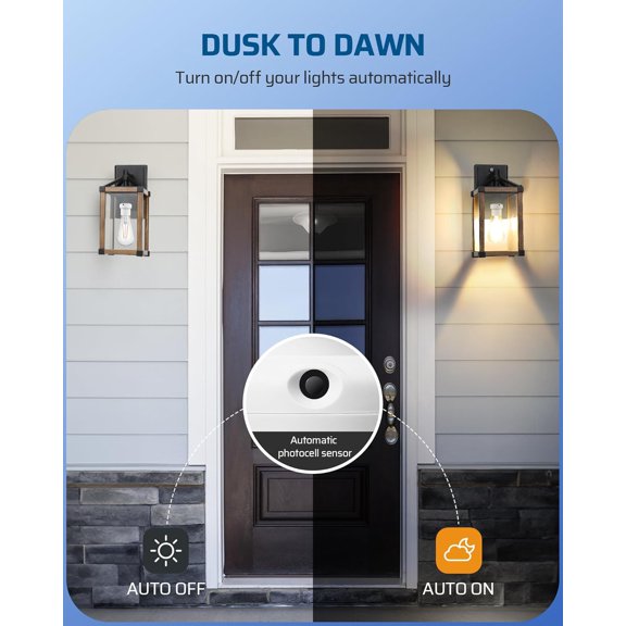 HRTGFD-Light Sensor Socket, E26/E27 Socket Adapter, Automatic Dusk to Dawn, Double Sensors for Porch/Wall Light Fixtures, Compatible with Incandescent/CFL/LED/Halogen, 2 Pack, White, ETL Listed