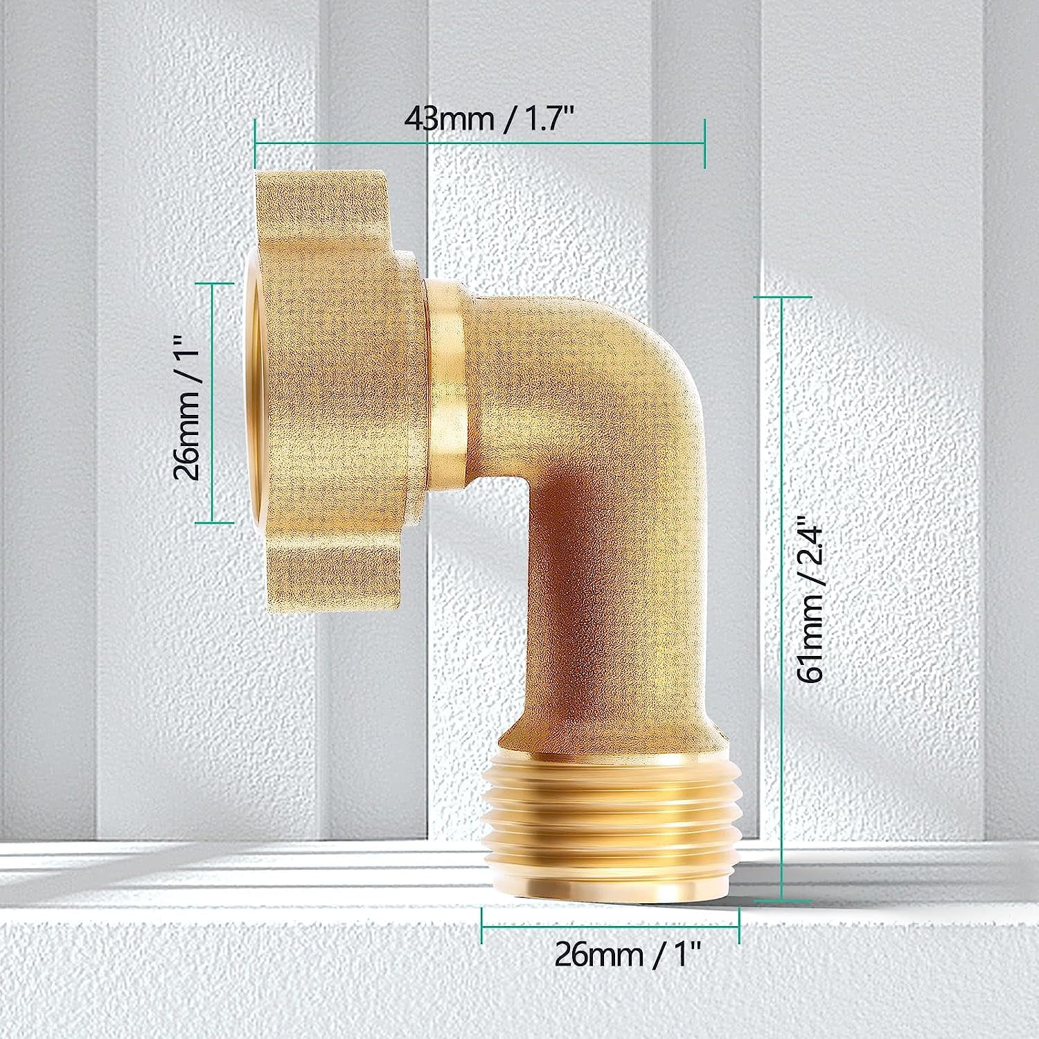 HRTGFD-Litorange Garden Hose Elbow Connector 90 Degree Brass Hose Elbow Fitting Quick Swivel Connect Adapter Thread Size 3/4" + 2 Pressure Washers
