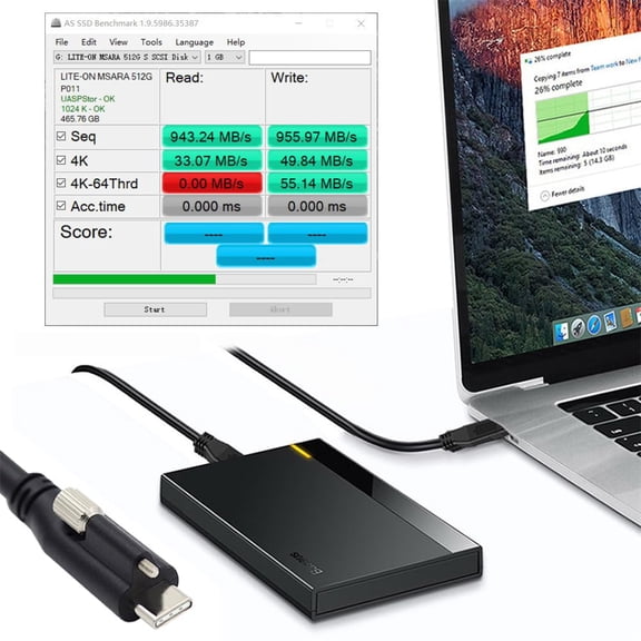 HRTGFD-Locking USB 3.1 Type-C to Locking USB-C 10Gbps Data Power Cable for Camera with Single Panel Mount Screw Connector