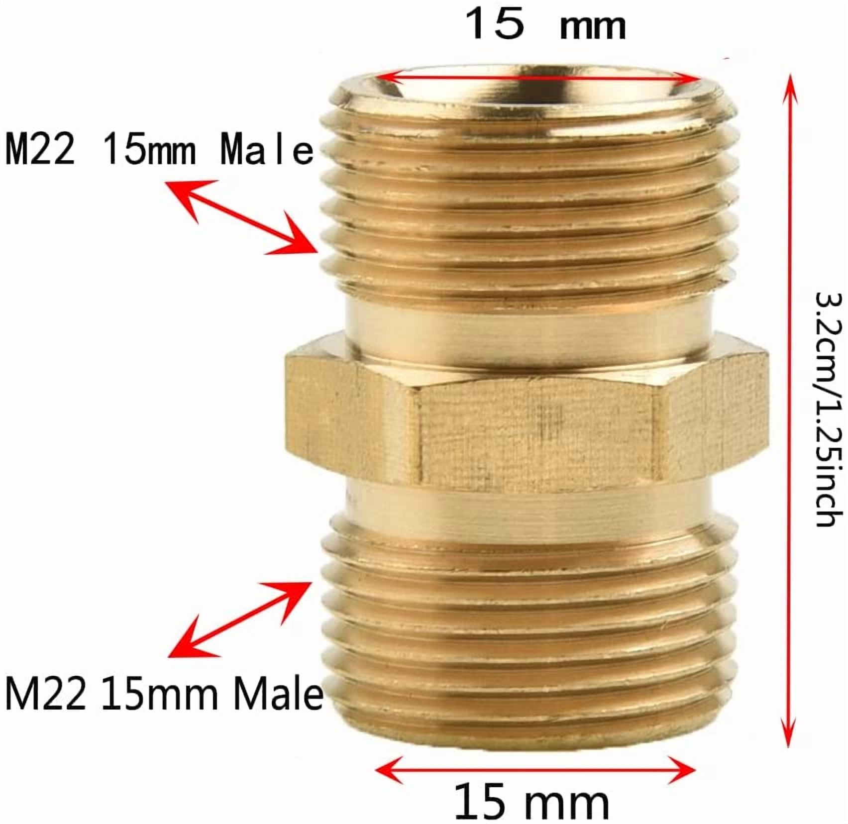 HRTGFD-M22 15mm Garden Hose Fittings And Pressure Washer Quick Connect Adapters - Male To Female Bib Hose Thread Adapters, 2 Pieces