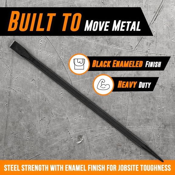 HRTGFD-Mutt Tools 14 Inch Heavy Duty Alignment Pry Bar Professional-Grade Sleever Bar For Line-Up & Spud Work Ideal for Ironworkers, Construction, & Industrial Use