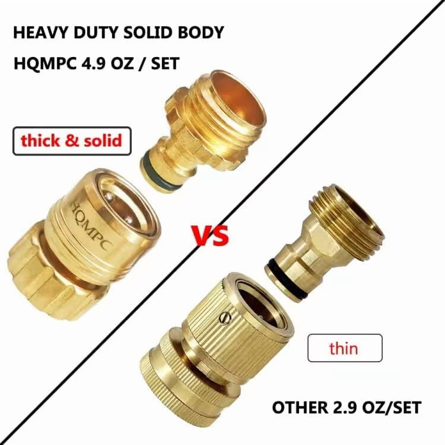 HRTGFD-No Pb Garden Hose Quick Connect Brass Hose Quick Connect Hose Quick Connect Fittings Water Hose Connectors 3/4" GHT (2 SETS)