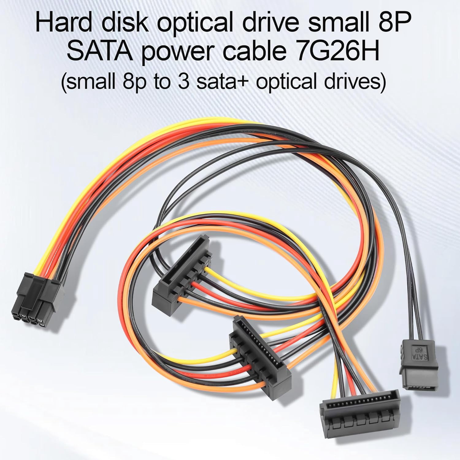 HRTGFD-OptiPlex 3040 5040 7040 MT SATA Power Cable Small 8Pin to 3X 15Pin SATA + 6Pin SATA Power Cord for Hard Drive/Optical Drive