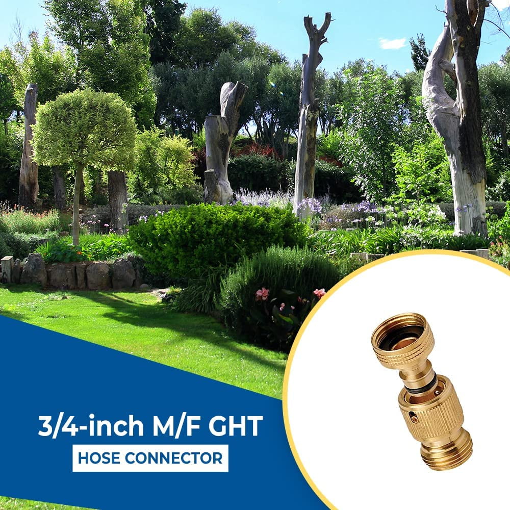 HRTGFD-Quick Connect Solid Brass Connector 3/4-inch M/F GHT for Garden Water Hose, Fittings, Attachment, Parts, A-QC075