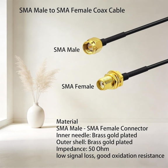 HRTGFD-RF coaxial SMA Male to SMA Female Bulkhead RG174 3ft Cable + 3pcs RF Coax SMA Adapter Kit for SDR Equipment Antenna Ham Radio,3G 4G LTE Antenna,ADS-B,GPS and etc