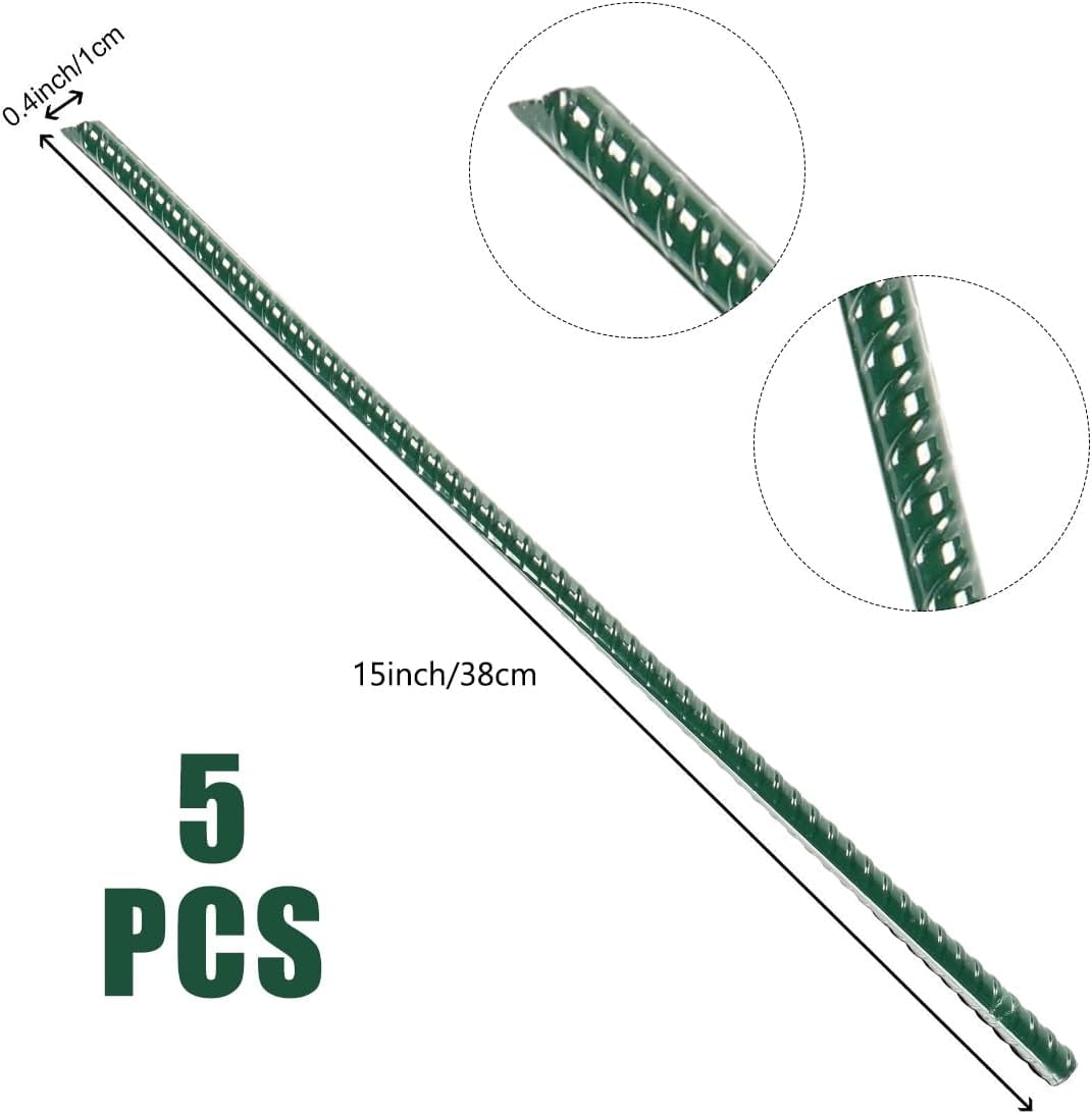 HRTGFD-Rebar Stakes Heavy Duty Steel Ground Anchors 15 Inch Tent Stake Ground Stakes with Chisel Point End for Trampoline Chain Link Fence 5Pcs