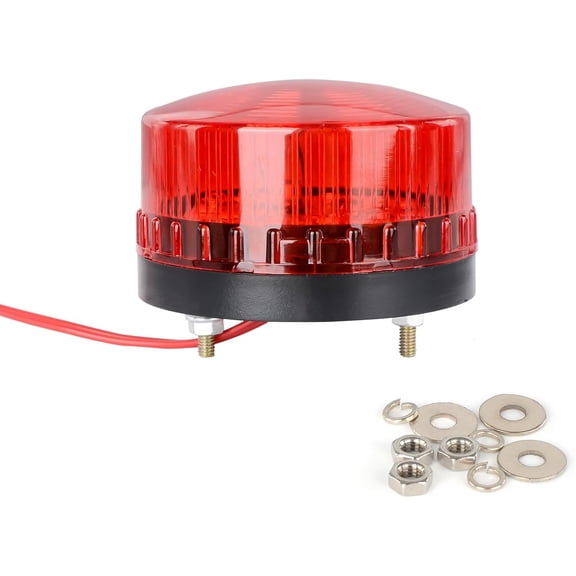 HRTGFD-Red Strobe Light & Flashing Beacon for Security Systems - 110V AC Round Safety Alarm with High Visibility Blinking Warning, Model LTE-5061J