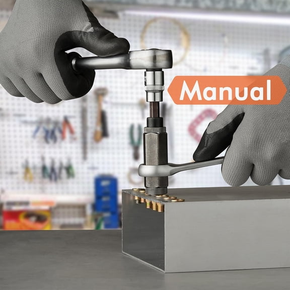HRTGFD-Rivet Nut Installation Tool Set Flat Head Rivnut Threaded Insert Nut Kit SAE & Metric for Metal Heavy Duty Zinc Plated Nutsert (10-24(Rivet Nut Tool-25pcs))