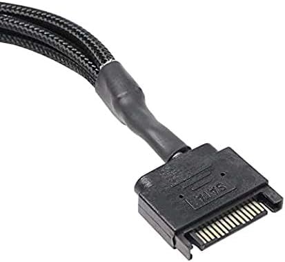 HRTGFD-SATA to 3 Pin 4 Pin Fan Adapter,15pin SATA to 4 x 3 pin / 4 Pin 12V PC Case Fan Splitter Extension Power Cable Adapter-28cm-2pcs