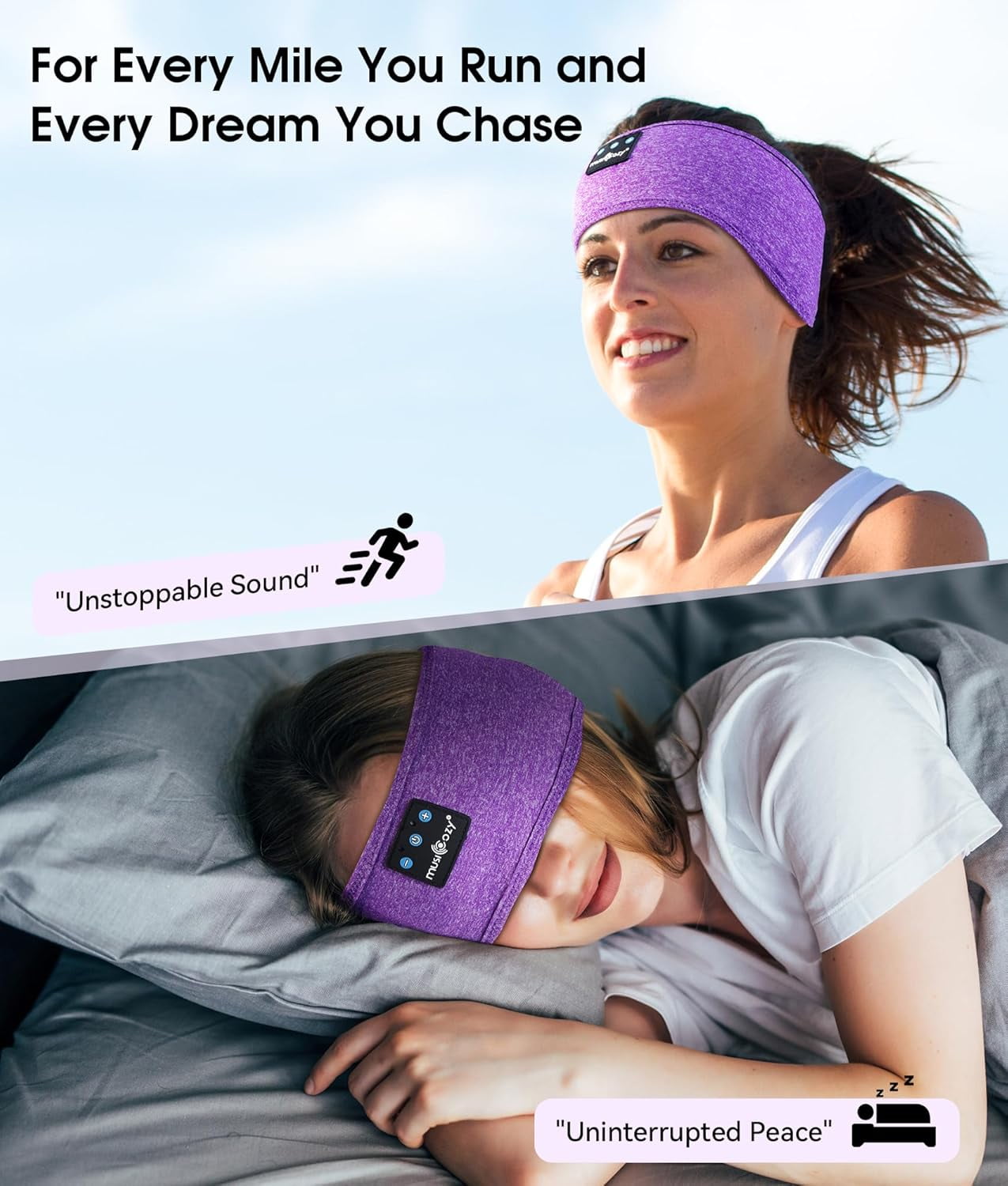 HRTGFD-Sleep Headphones Bluetooth 5.4 Headband, Wireless Earphones Music Sleep Earbuds Sleeping Eye Mask with HD Stereo Speakers for Workout Running Travel Yoga, Ideal Gifts for Women Men