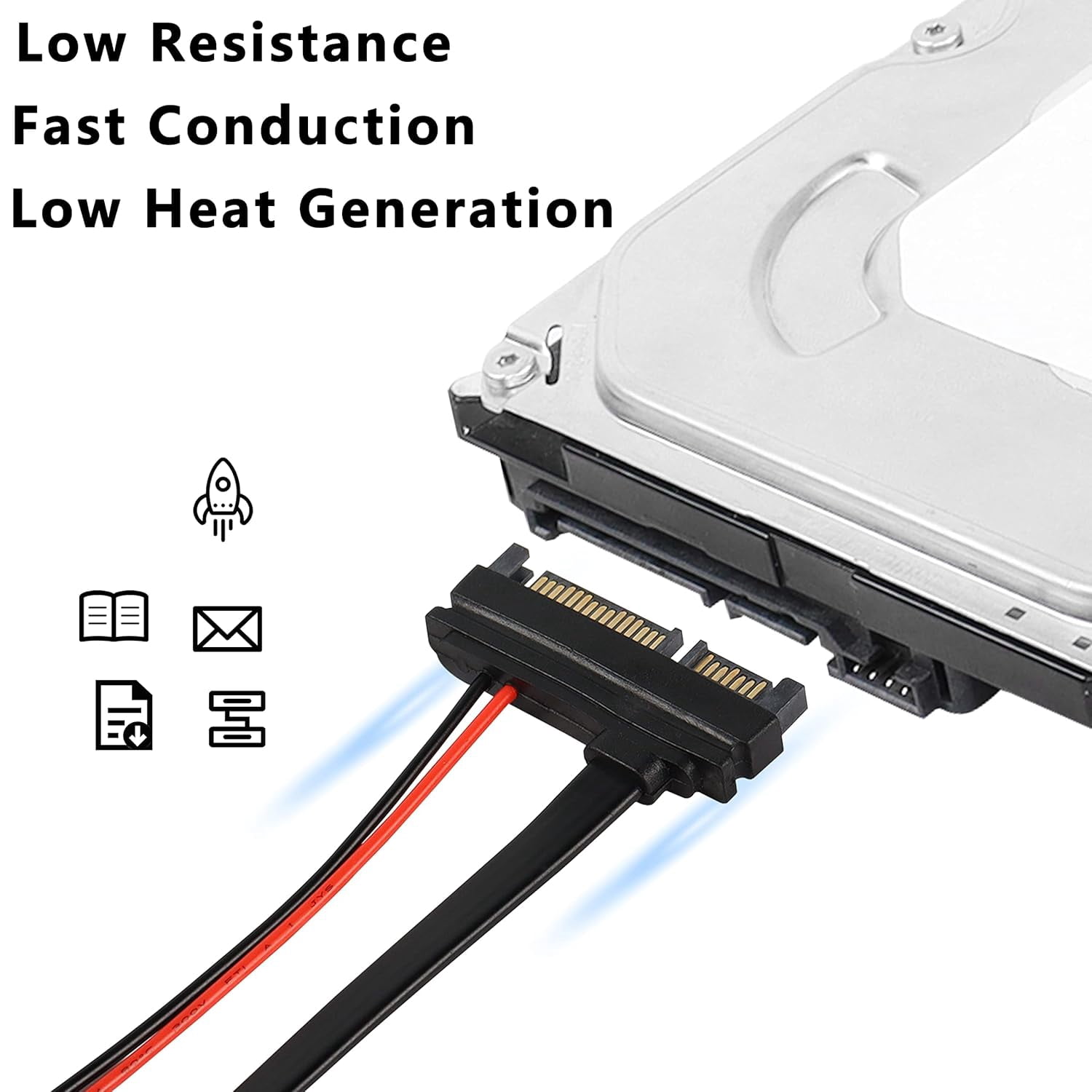 HRTGFD-Slimline SATA 22 Pin Male to 13 Pin Female Cable Adapter, Serial ATA 7+15 to 7+6 Extension Connector for Desktop Laptop CD-ROM Hard Disk Drive - 2PCS 30cm