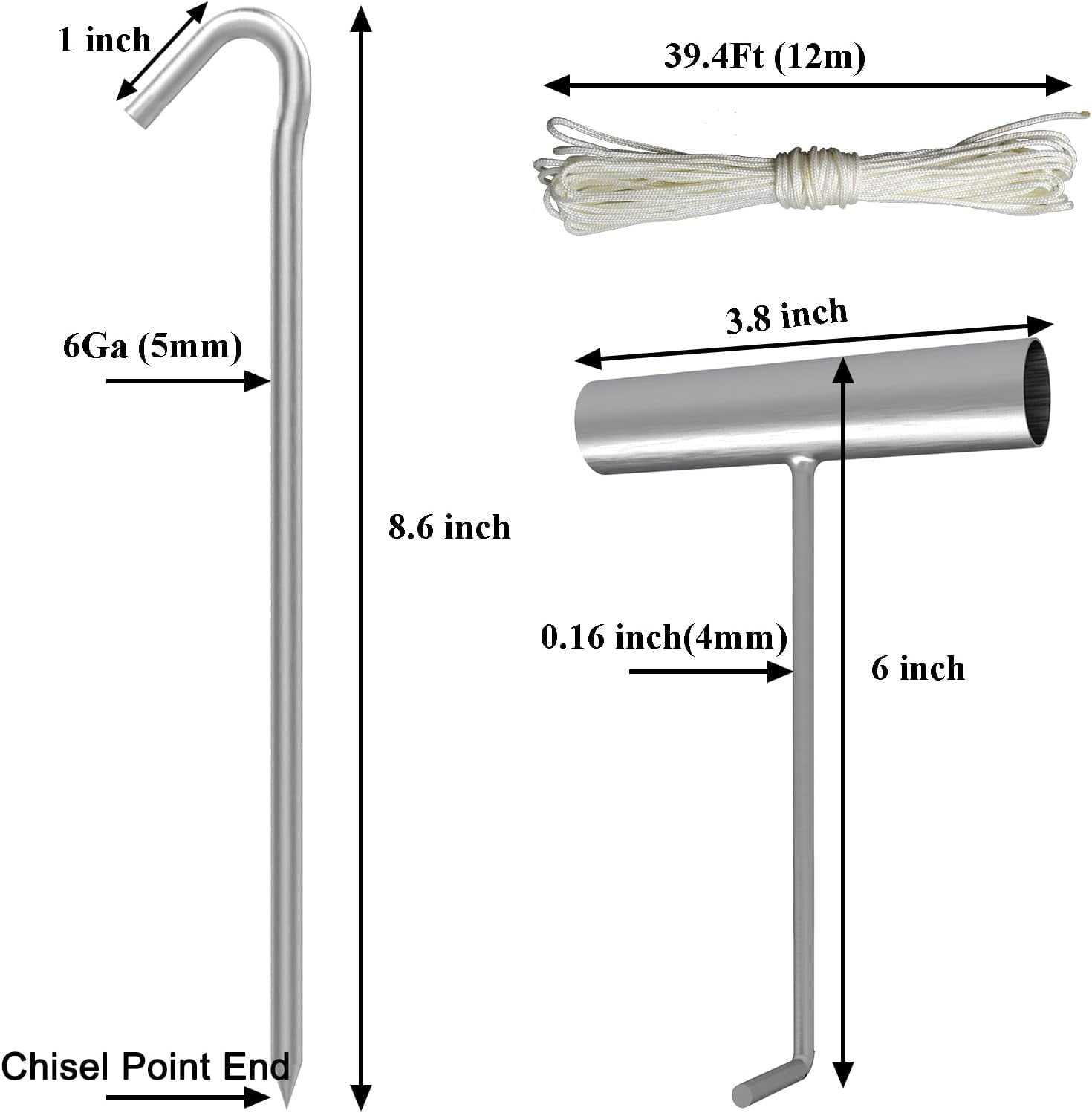 HRTGFD-Tent Stakes, Tent Stake Metal Garden Edging Fence Hooks Yard Camping Stake Heavy Duty Galvanized 9 Inch (9 Inch Tent Stakes KIT, 25)