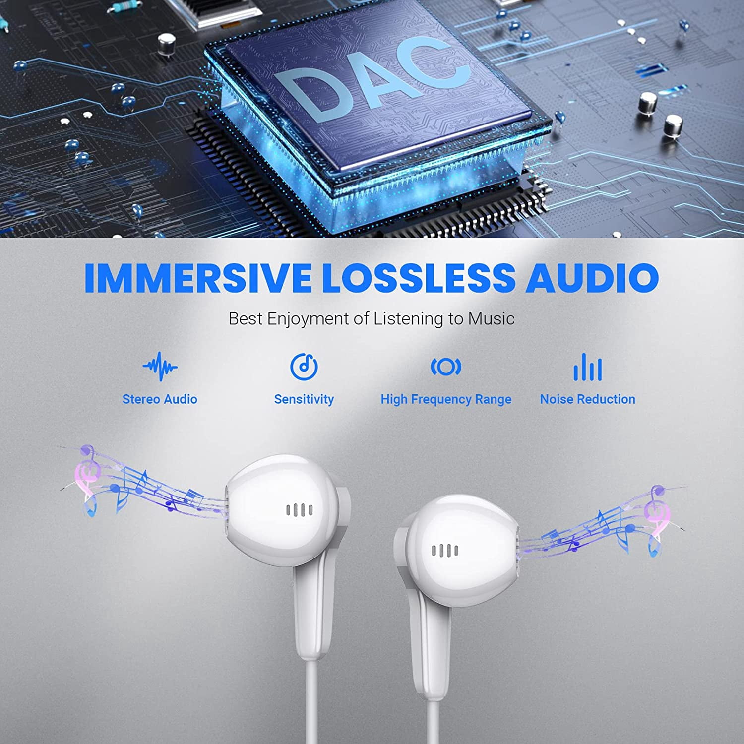 HRTGFD-USB C Headphones for Google Pixel 10 9 Pro XL Fold 8 a 7 6, Type C Earphone Noise Isolating Wired Earbud with Mic HiFi Stereo Cord Ear Bud for iPhone 17 Air 16 15 Pro Max/Galaxy S26 S25 Ultra