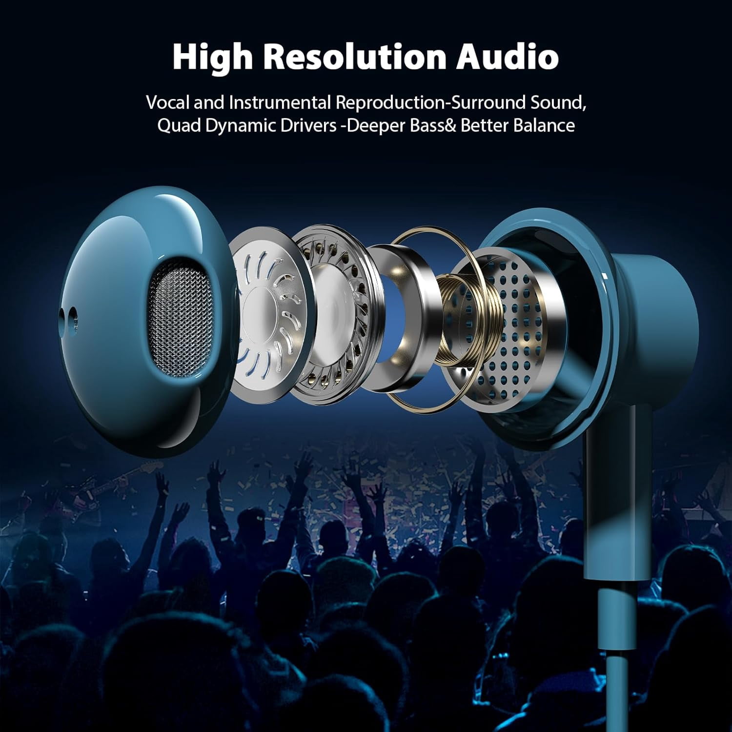 HRTGFD-USB C Headphones with Microphone for iPhone 17 Pro Max 17e 16e 16 15 Plus,Type-C Headphones for Google Pixel 10a Wired Earbuds Magnetic Sport Earphone for iPad/OnePlus 15/Samsung S26 S25 Flip