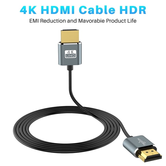 HRTGFD-Ultra-Thin HDMI to HDMI Cable 1.6FT, Hyper Slim HDMI 2.0 Cable, Extreme Flexible HDMI Cord Support 3D/4K@60Hz, 2160P, 1080P