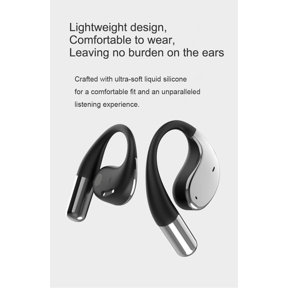 HRTGFD-Wireless OWS AI Translation Earbuds with LED Display Case, Bluetooth, Digital Battery Indicator, 100+ Language Real -time,APP Compatible with iOS and AndroidBlack