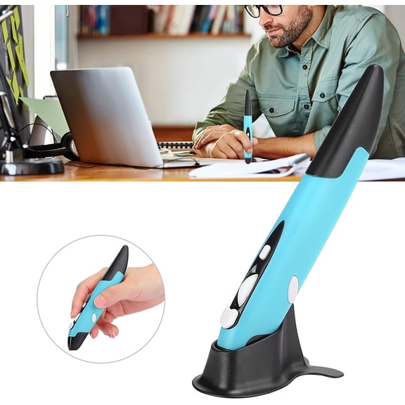 HRTGFD-Wireless Optical Pocket Pen Mouse,USB Wireless Optical Pen Mouse USB Computer Stylus Pc Parts Wireless 2.4g Mouse Pen(Blue)