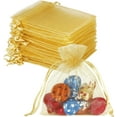 thumbnail image 1 of HRX 100Pcs Organza Bags 3x4 inch, Small Jewelry Gift Bags with Drawstring for Wedding Party Christmas Candy Pouches (Gold), 1 of 9