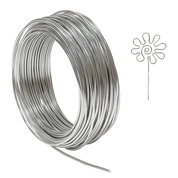 HRX 2mm Aluminum Wire, 100 Feet 12 Gauge Sculpting Wire, Bendable Metal Wire for Armature, Metal Wire for Sculpting Jewelry Making, Doll Making, Crafting, Modeling, Bonsai Training