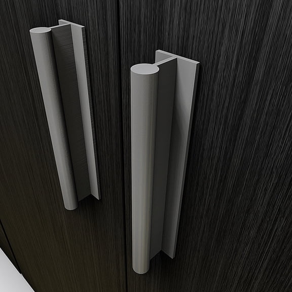 HRX Glass PH02- Clear Anodized- Self-Stick Pull Handles for Kitchen Cabinet and Closet Doors