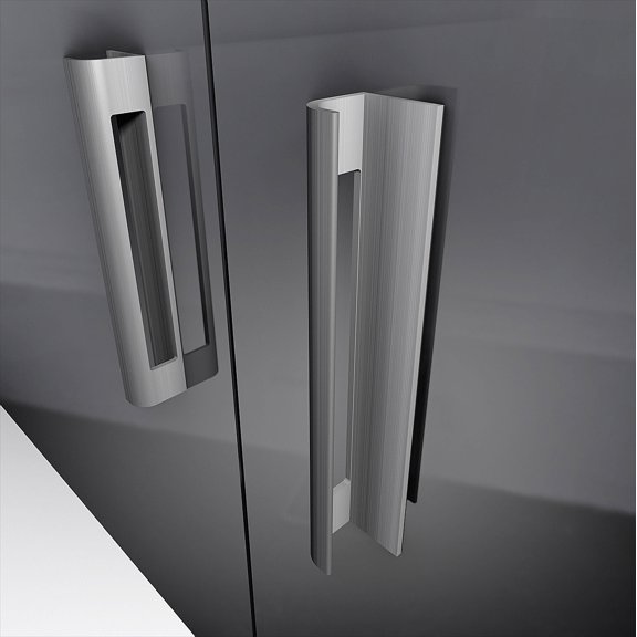 HRX Glass PH03- Clear Adonized- Self-Stick Pull Handles for Kitchen Cabinet and Closet Doors