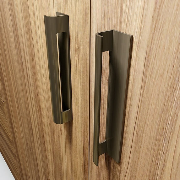 HRX Glass PH03- Stainless- Self-Stick Pull Handles for Kitchen Cabinet and Closet Doors