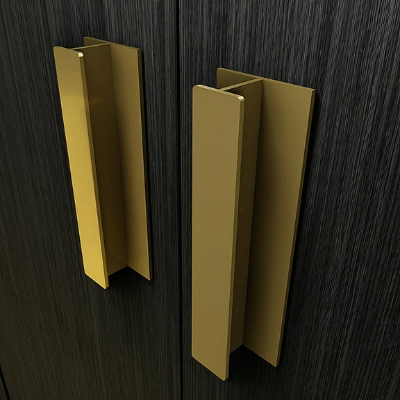 HRX Glass PH04- Brass Gold- Self-Stick Pull Handles for Kitchen Cabinet and Closet Doors