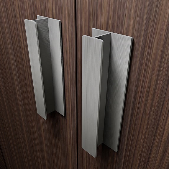 HRX Glass PH04- Clear Polished- Self-Stick Pull Handles for Kitchen Cabinet and Closet Doors