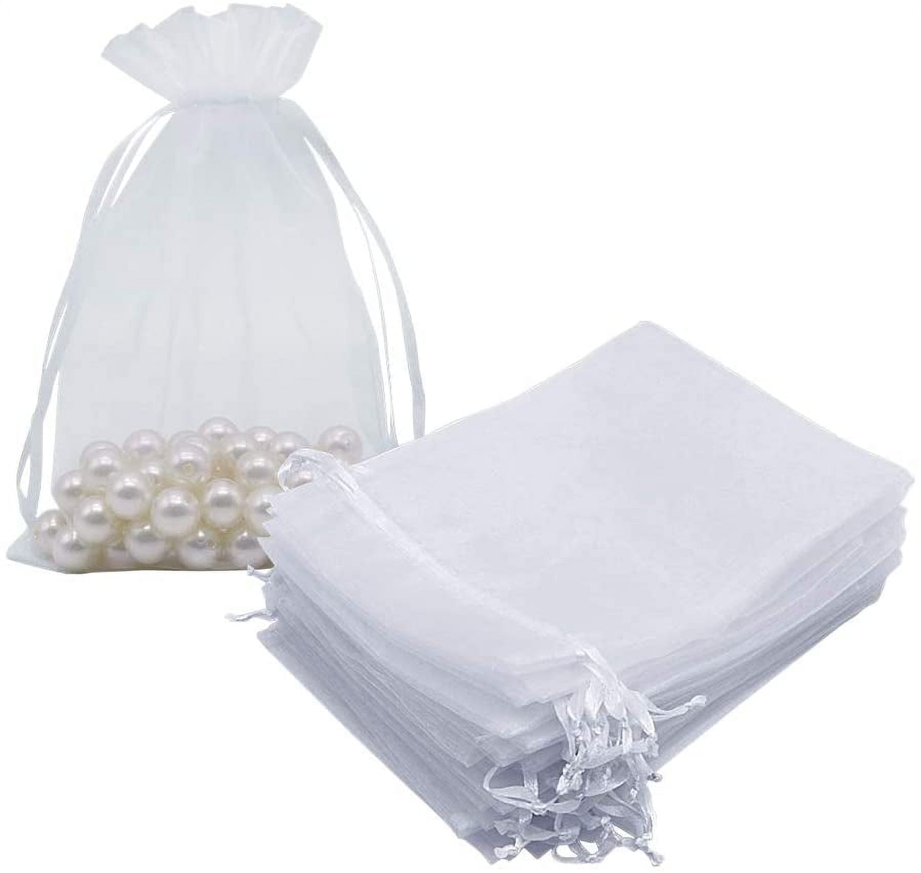 Efavormart 50PCS WHITE Organza Gift Bag Drawstring Pouch Wedding Favors ...