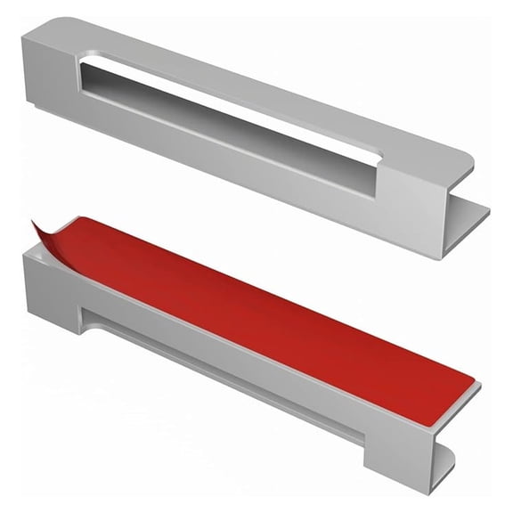 HRX Self-Adhesive Edge Fingerpull Door Handle - Easy to Install Screwless Peel and Stick on Glass, Wood, Metal, Plastic - Sliding Doors Knob for Kitchen Fronts, Drawers & Dressers Panels - 6 Pack