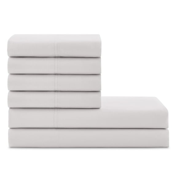 Hotel Style 6-Piece 1000 Thread Count Platinum Silver U.S. Grown Cotton Luxury Bed Sheet Set, Queen