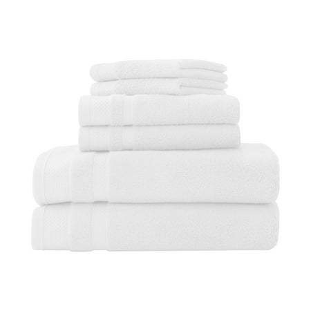 Hotel Style Luxury Bath Set, 100% U.S. Cotton, Arctic White, 6-Piece