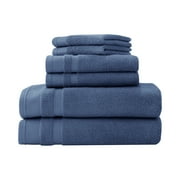 Hotel Style Luxury Bath Set, 100% U.S. Cotton, Washed Indigo, 6-Piece